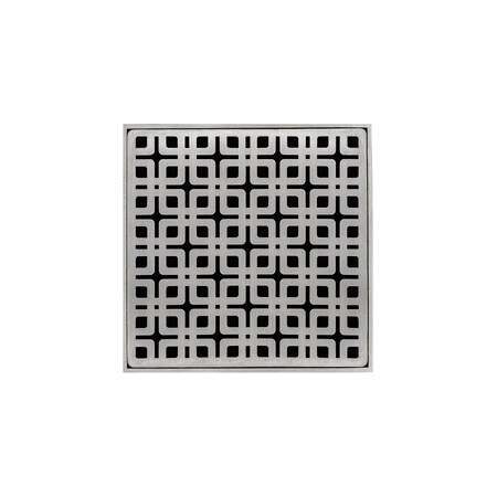 Infinity Drain 5"x5"KD5 HiFlo CmpltKit W/LinkPlate-SSt W/CstIron DrnBdy 3"NoHub OUTLT KD_5_3I_SS